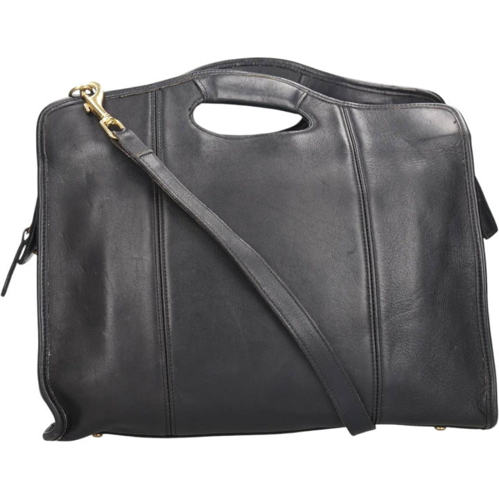 90'S Coach OLD COACH 2-WAY Shoulder Bag, Made in USA, Vintage Genuine Leather Cowhide black type Vintage Second Hand