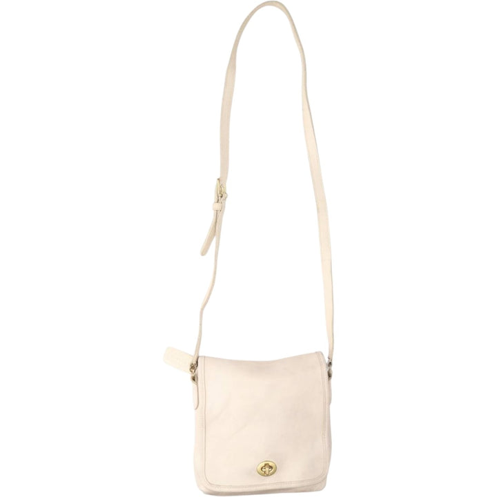 90'S Coach Old Coach Turnlock Shoulder Bag Vintage genuine leather ivory Vintage Second Hand