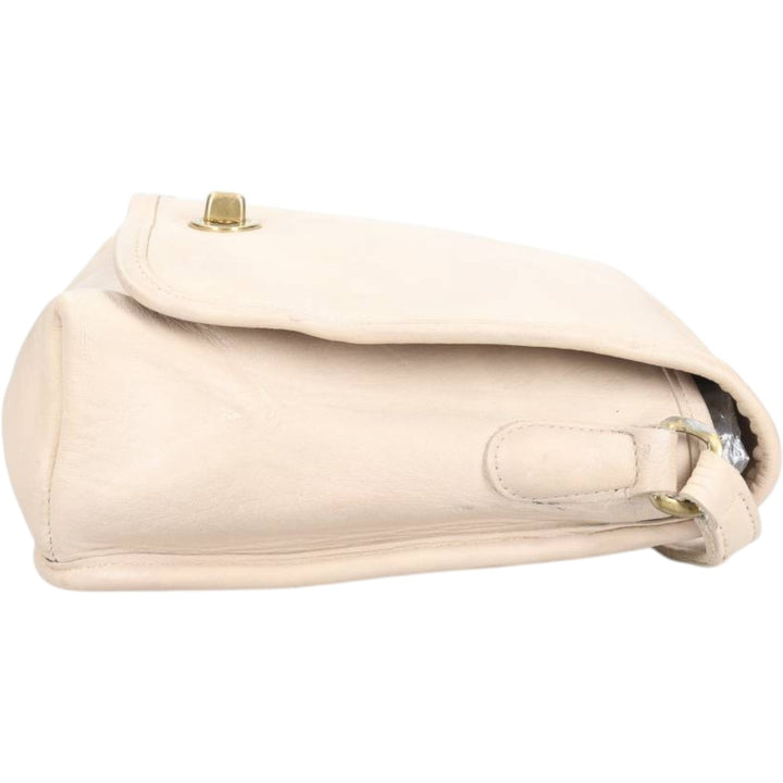 90'S Coach Old Coach Turnlock Shoulder Bag Vintage genuine leather ivory Vintage Second Hand