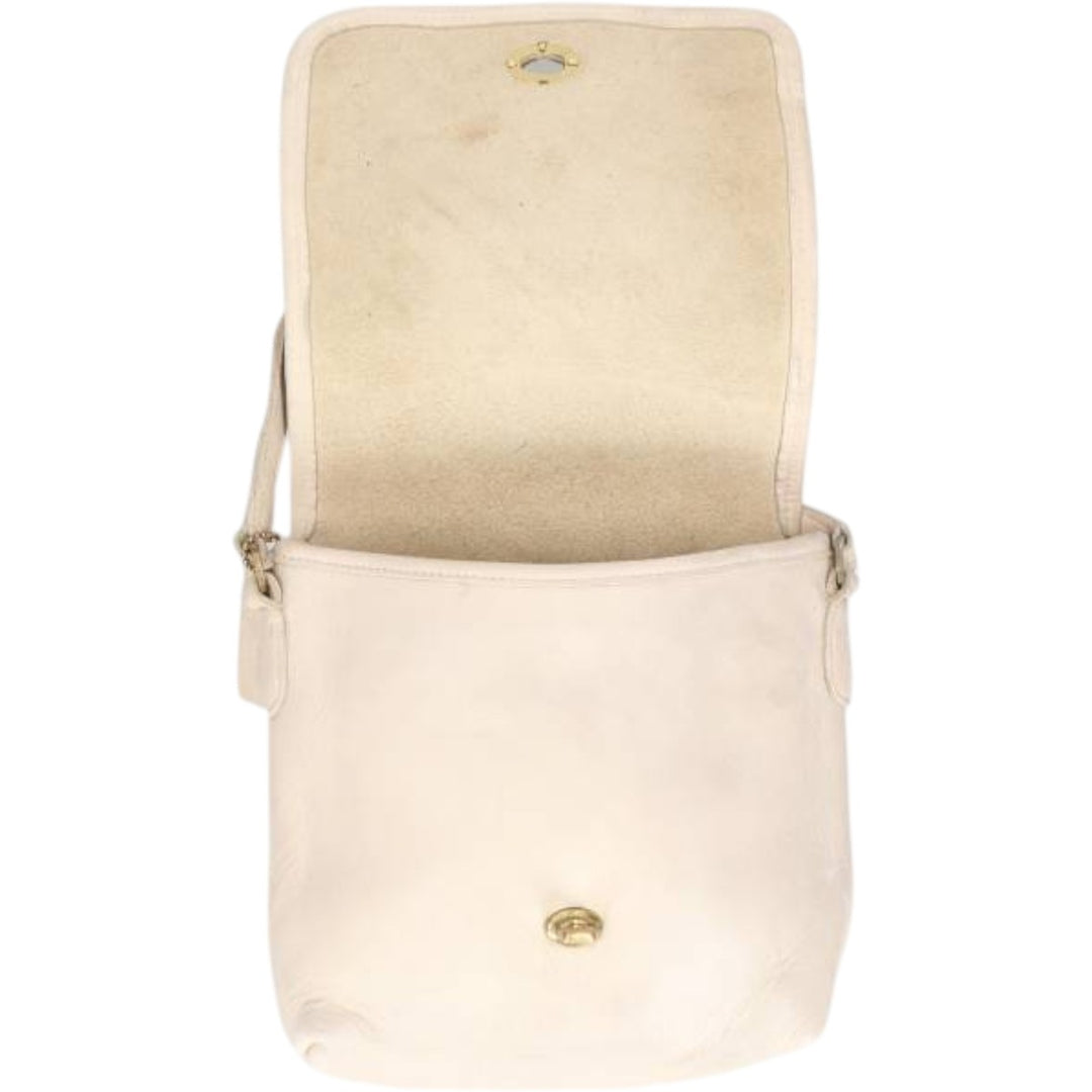 90'S Coach Old Coach Turnlock Shoulder Bag Vintage genuine leather ivory Vintage Second Hand