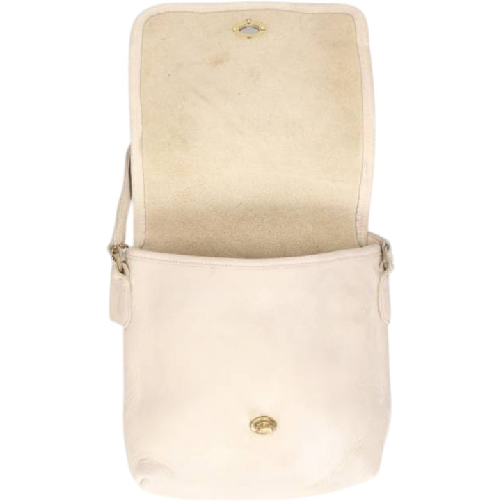 90'S Coach Old Coach Turnlock Shoulder Bag Vintage genuine leather ivory Vintage Second Hand
