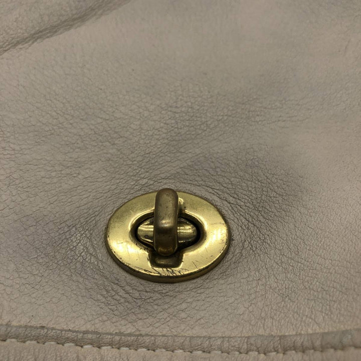 90'S Coach Old Coach Turnlock Shoulder Bag Vintage genuine leather ivory Vintage Second Hand