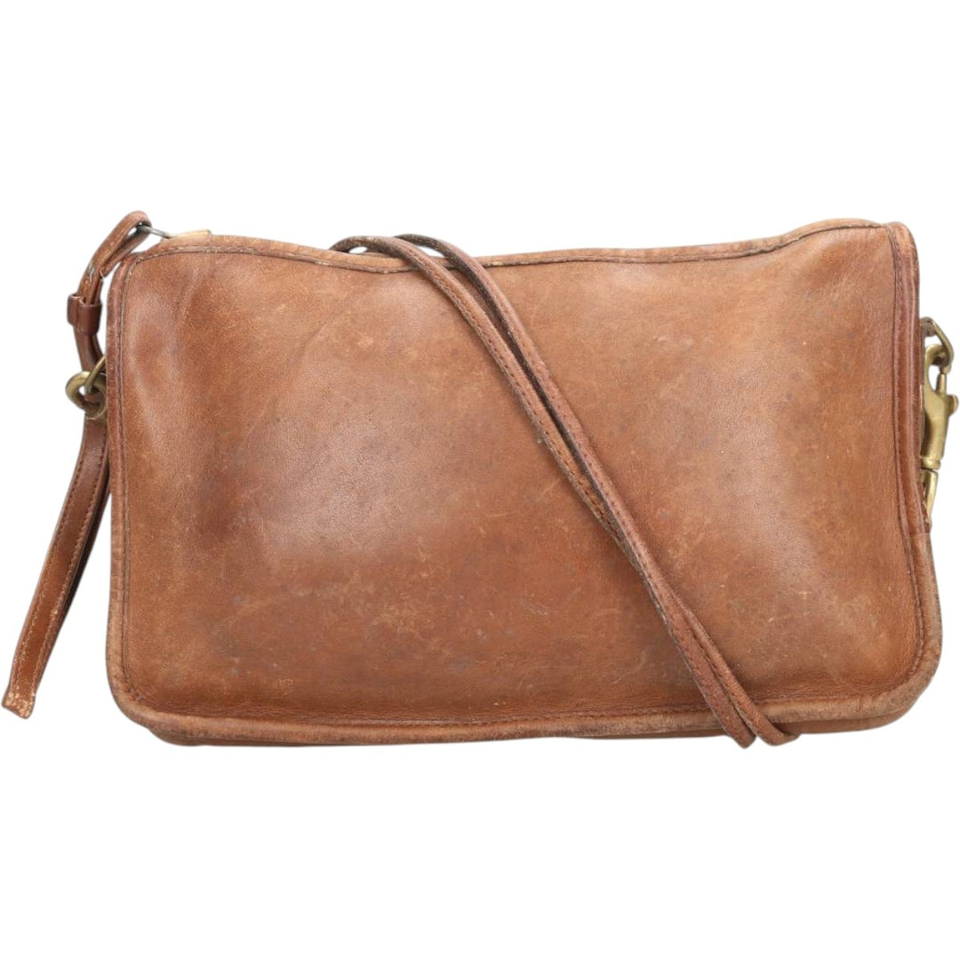 Vintage 60s-70'S Coach Old Coach Shoulder Bag, Made in USA genuine leather brown type Vintage Second Hand