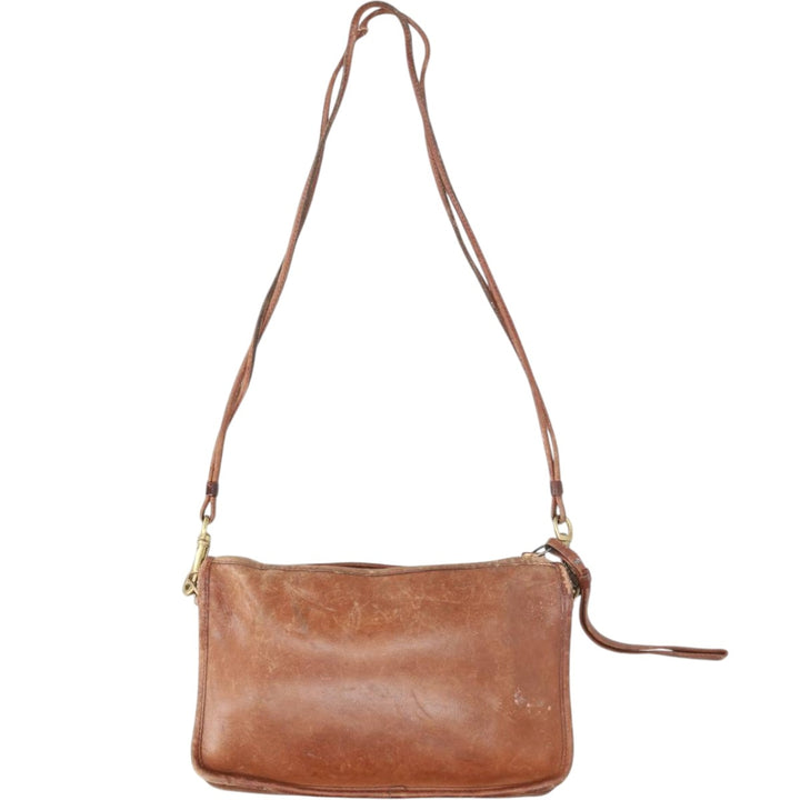 Vintage 60s-70'S Coach Old Coach Shoulder Bag, Made in USA genuine leather brown type Vintage Second Hand