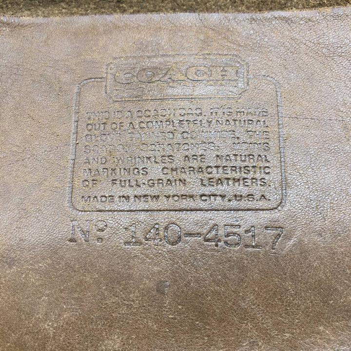 Vintage 60s-70'S Coach Old Coach Shoulder Bag, Made in USA genuine leather brown type Vintage Second Hand