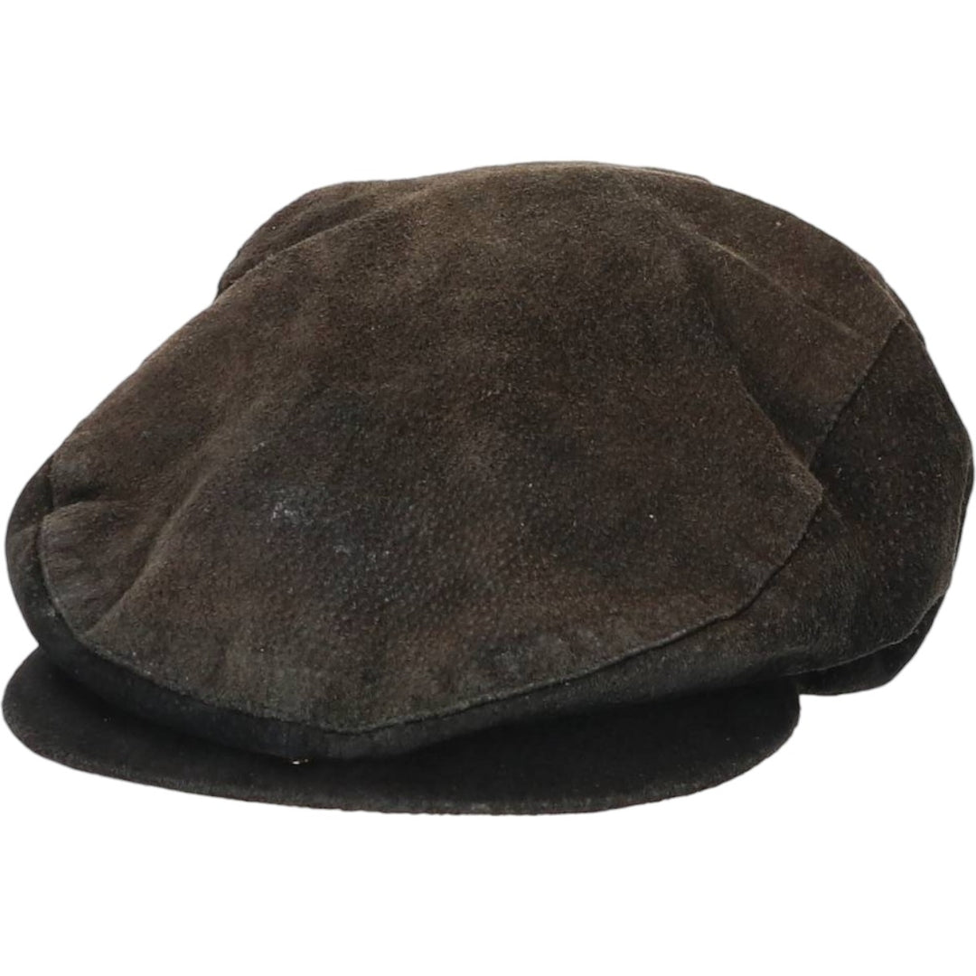 Vintage 1990'S Crown Cap Leather Newsboy Cap, Made in Canada, One Size Fits All leather black type Vintage Second Hand