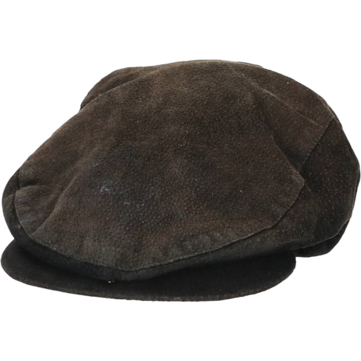 Vintage 1990'S Crown Cap Leather Newsboy Cap, Made in Canada, One Size Fits All leather black type Vintage Second Hand