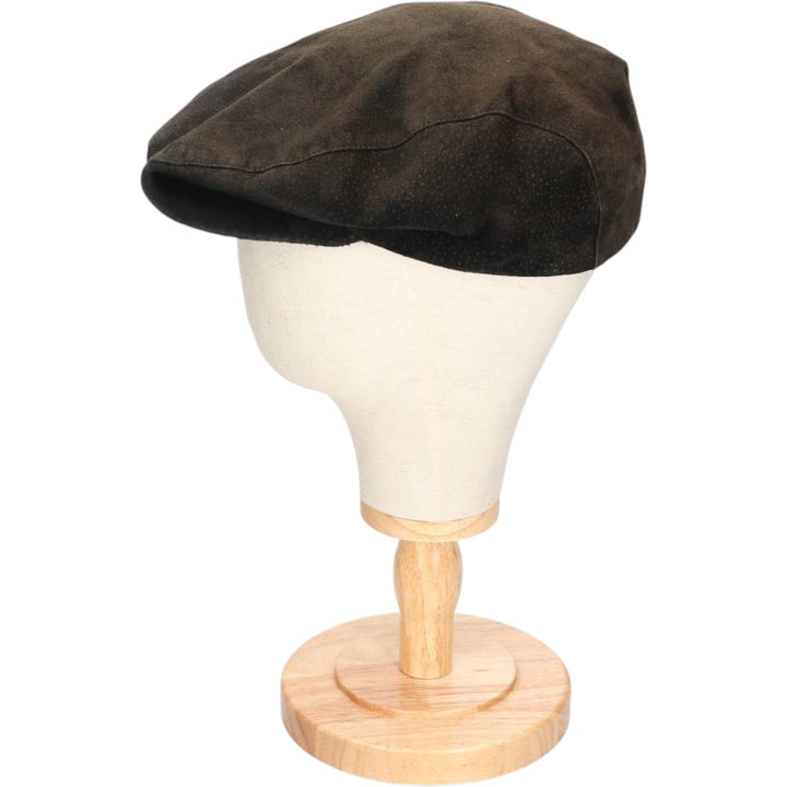 Vintage 1990'S Crown Cap Leather Newsboy Cap, Made in Canada, One Size Fits All leather black type Vintage Second Hand