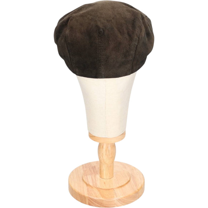 Vintage 1990'S Crown Cap Leather Newsboy Cap, Made in Canada, One Size Fits All leather black type Vintage Second Hand