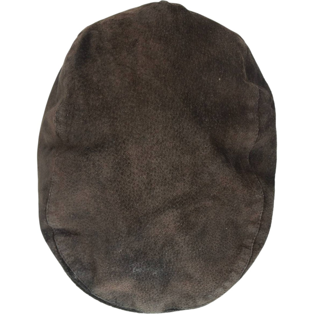 Vintage 1990'S Crown Cap Leather Newsboy Cap, Made in Canada, One Size Fits All leather black type Vintage Second Hand