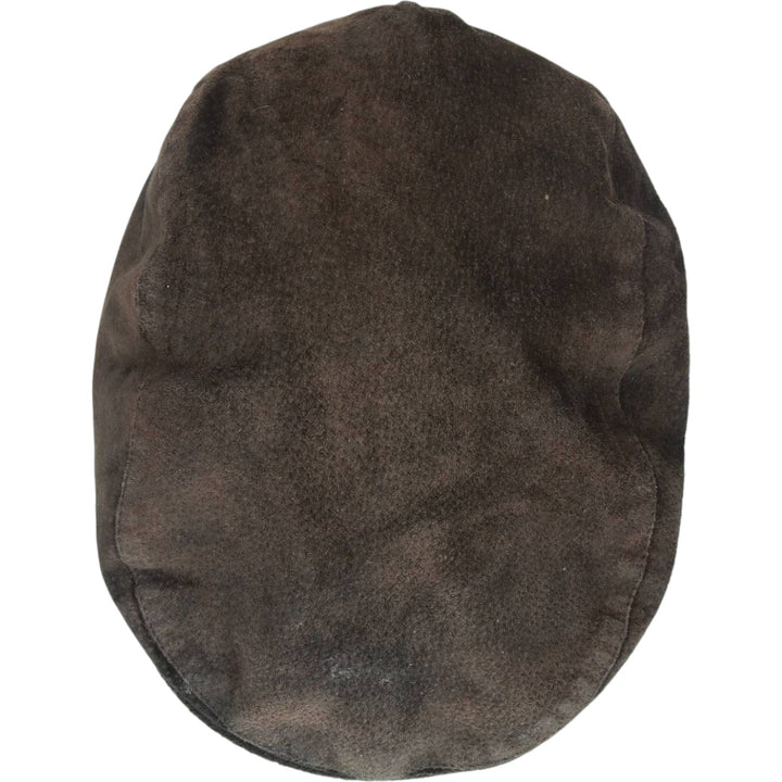 Vintage 1990'S Crown Cap Leather Newsboy Cap, Made in Canada, One Size Fits All leather black type Vintage Second Hand