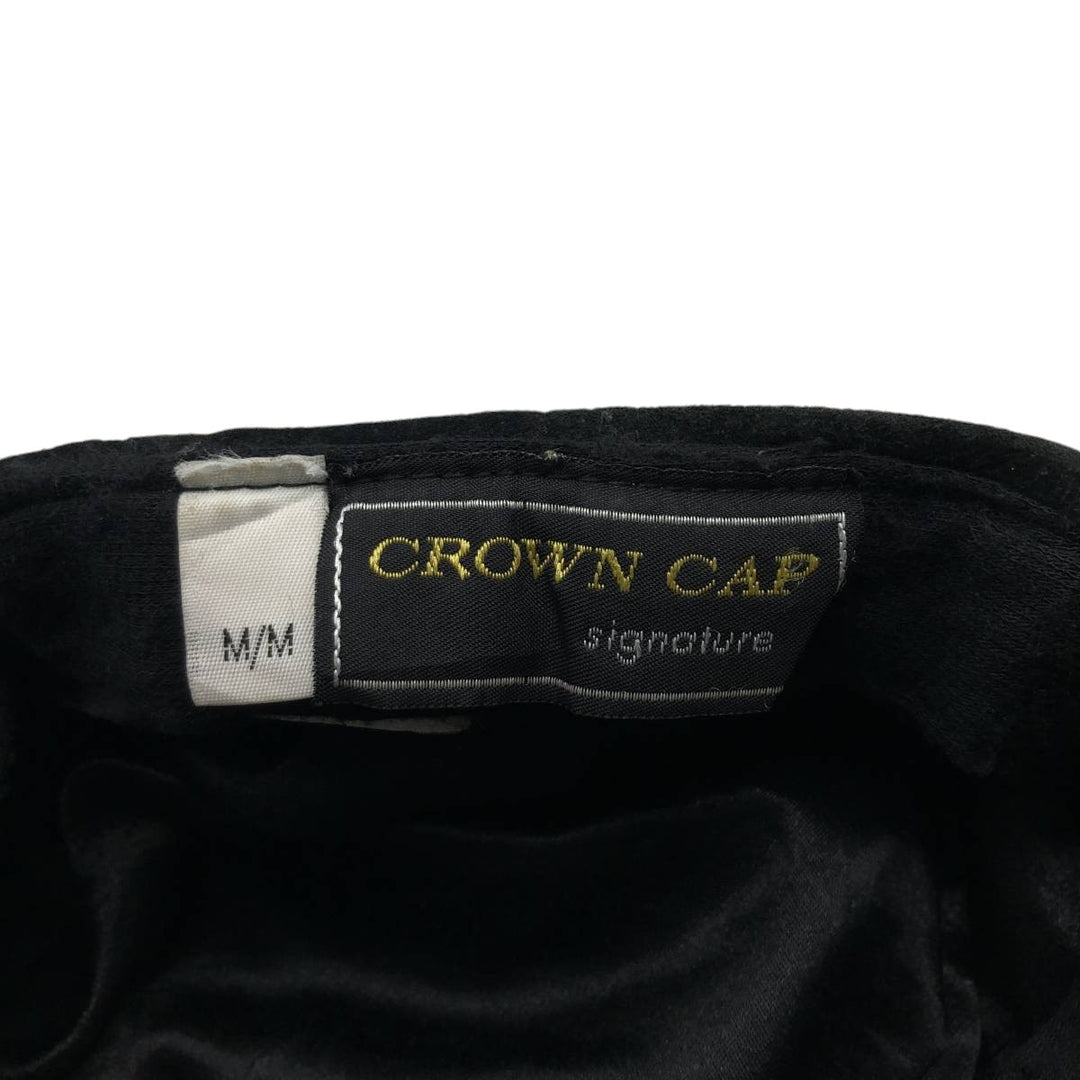 Vintage 1990'S Crown Cap Leather Newsboy Cap, Made in Canada, One Size Fits All leather black type Vintage Second Hand