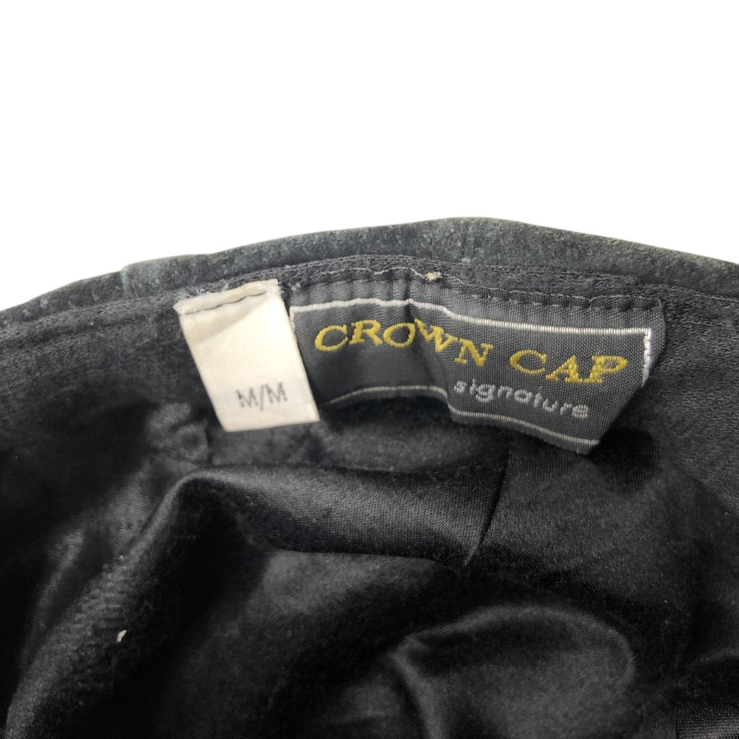 Vintage 1990'S Crown Cap Leather Newsboy Cap, Made in Canada, One Size Fits All leather black type Vintage Second Hand