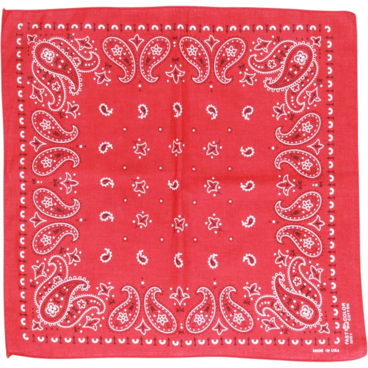 Vintage 1960'S Elephant Brand Paisley Pattern Trunk-Up Single Ear Bandana, Made in USA cotton red type Vintage Second Hand