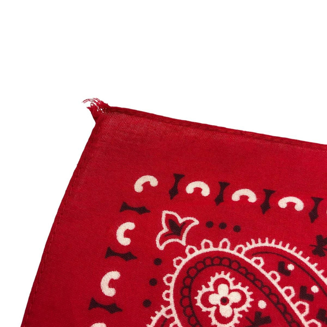 Vintage 1960'S Elephant Brand Paisley Pattern Trunk-Up Single Ear Bandana, Made in USA cotton red type Vintage Second Hand