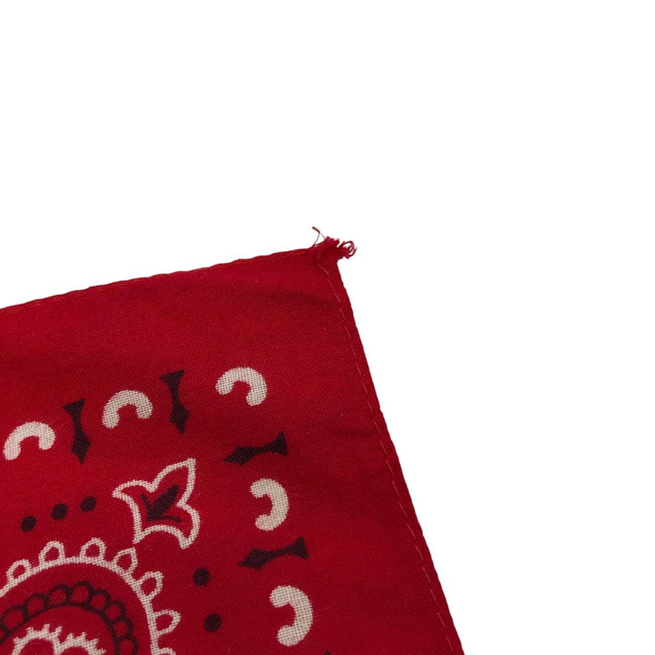 Vintage 1960'S Elephant Brand Paisley Pattern Trunk-Up Single Ear Bandana, Made in USA cotton red type Vintage Second Hand