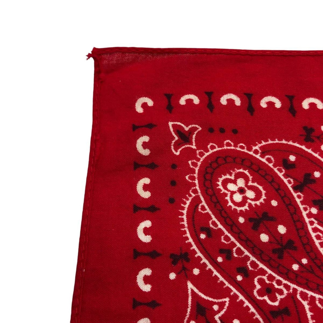 Vintage 1960'S Elephant Brand Paisley Pattern Trunk-Up Single Ear Bandana, Made in USA cotton red type Vintage Second Hand