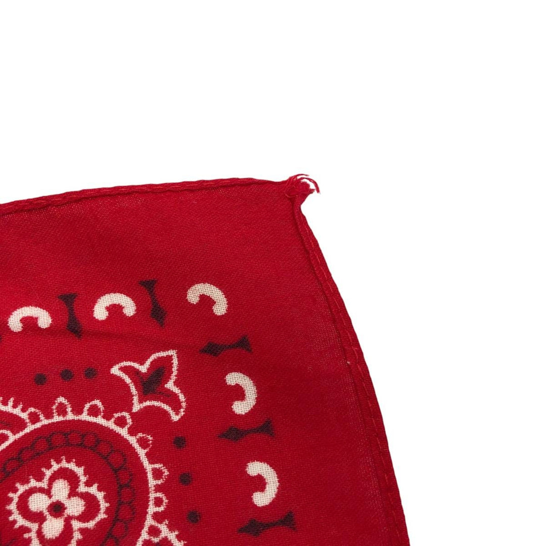 Vintage 1960'S Elephant Brand Paisley Pattern Trunk-Up Single Ear Bandana, Made in USA cotton red type Vintage Second Hand