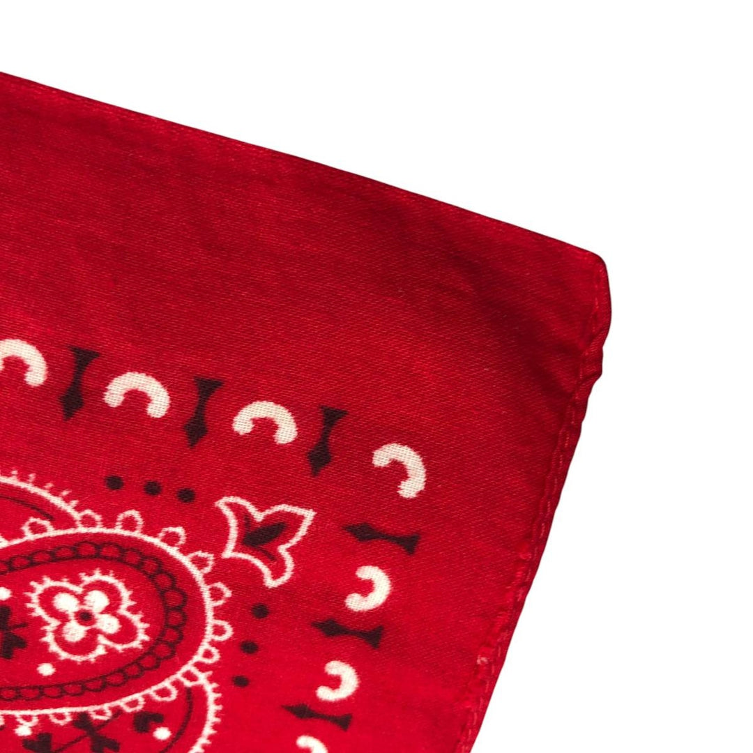 Vintage 1960'S Elephant Brand Paisley Pattern Trunk-Up Single Ear Bandana, Made in USA cotton red type Vintage Second Hand