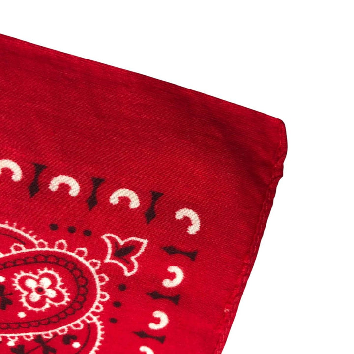 Vintage 1960'S Elephant Brand Paisley Pattern Trunk-Up Single Ear Bandana, Made in USA cotton red type Vintage Second Hand