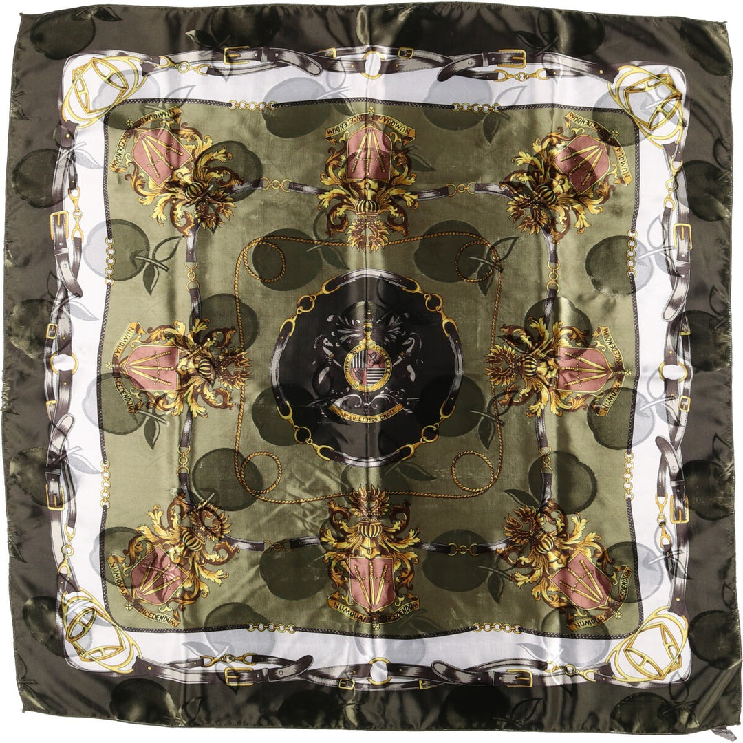 allover scarf polyester green type Vintage Second Hand