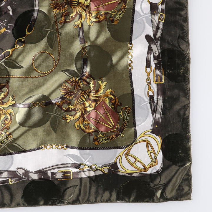 allover scarf polyester green type Vintage Second Hand