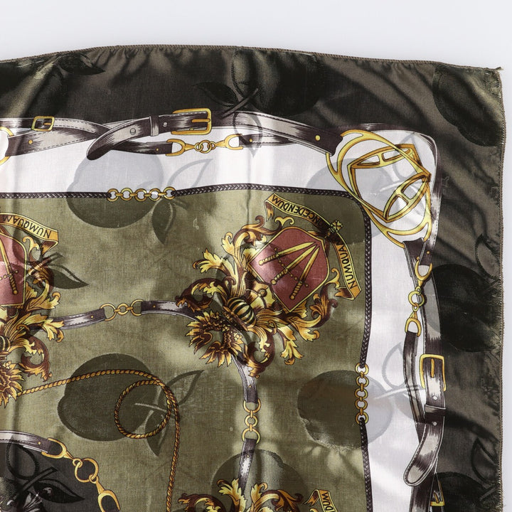 allover scarf polyester green type Vintage Second Hand