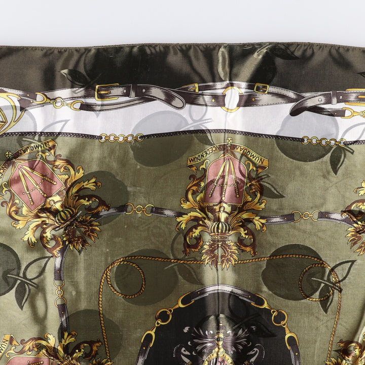 allover scarf polyester green type Vintage Second Hand