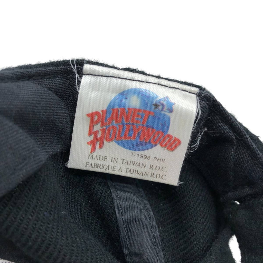 Vintage 90'S Planet Hollywood two-tone metal logo baseball cap, one size fits all. acrylic black type Vintage Second Hand