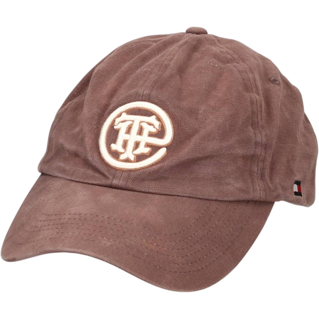 00'S Tommy Hilfiger 6-Panel Baseball Cap, One Size Fits Most cotton brown type Vintage Second Hand