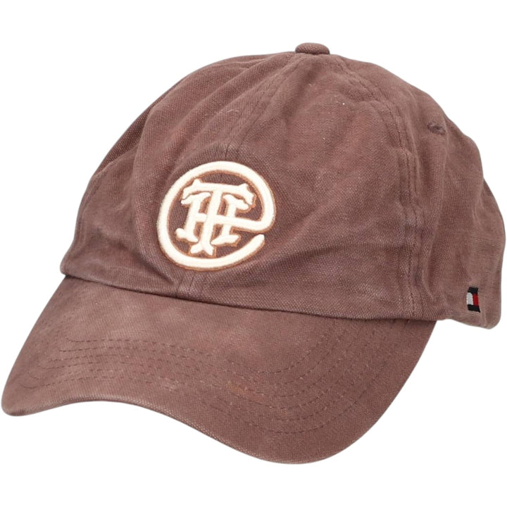 00'S Tommy Hilfiger 6-Panel Baseball Cap, One Size Fits Most cotton brown type Vintage Second Hand