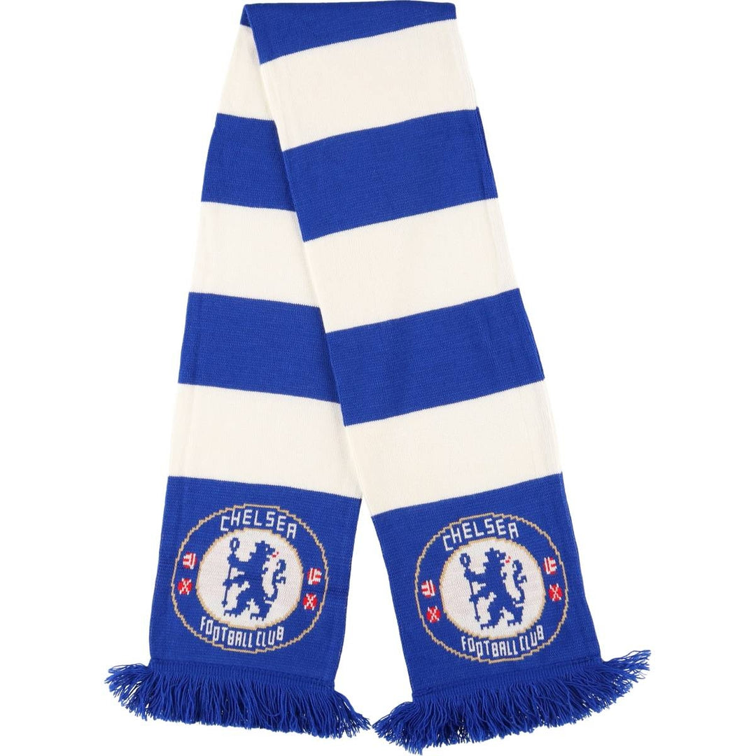 Premier League Chelsea FC Border Pattern Soccer Acrylic Scarf, Made in the UK acrylic blue type Vintage Second Hand