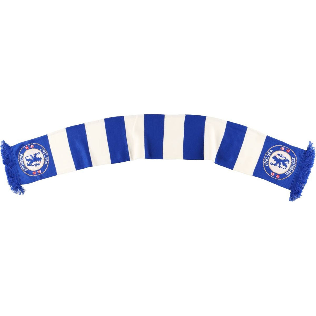 Premier League Chelsea FC Border Pattern Soccer Acrylic Scarf, Made in the UK acrylic blue type Vintage Second Hand