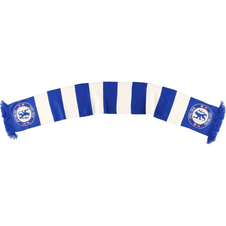 Premier League Chelsea FC Border Pattern Soccer Acrylic Scarf, Made in the UK acrylic blue type Vintage Second Hand