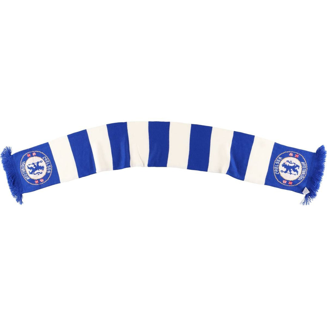 Premier League Chelsea FC Border Pattern Soccer Acrylic Scarf, Made in the UK acrylic blue type Vintage Second Hand