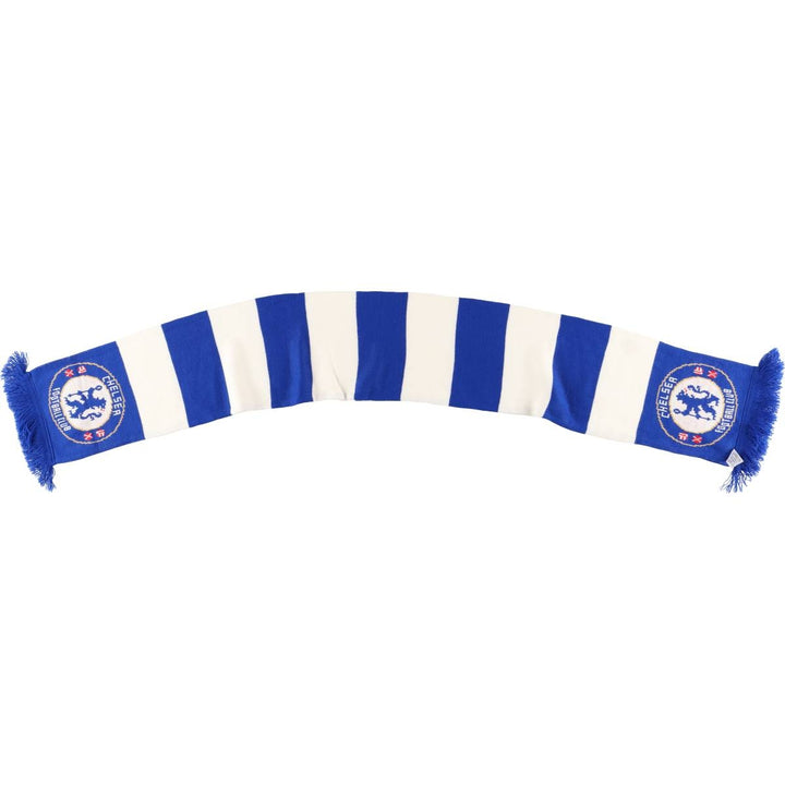 Premier League Chelsea FC Border Pattern Soccer Acrylic Scarf, Made in the UK acrylic blue type Vintage Second Hand