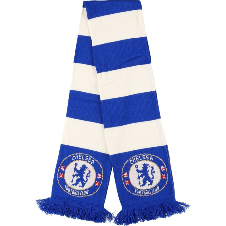 Premier League Chelsea FC Border Pattern Soccer Acrylic Scarf, Made in the UK acrylic blue type Vintage Second Hand