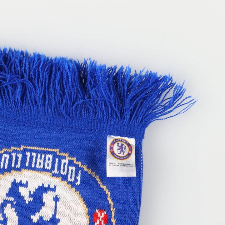 Premier League Chelsea FC Border Pattern Soccer Acrylic Scarf, Made in the UK acrylic blue type Vintage Second Hand