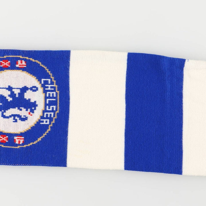 Premier League Chelsea FC Border Pattern Soccer Acrylic Scarf, Made in the UK acrylic blue type Vintage Second Hand