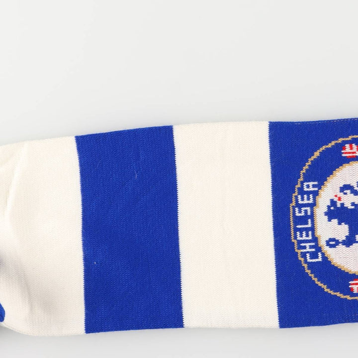Premier League Chelsea FC Border Pattern Soccer Acrylic Scarf, Made in the UK acrylic blue type Vintage Second Hand
