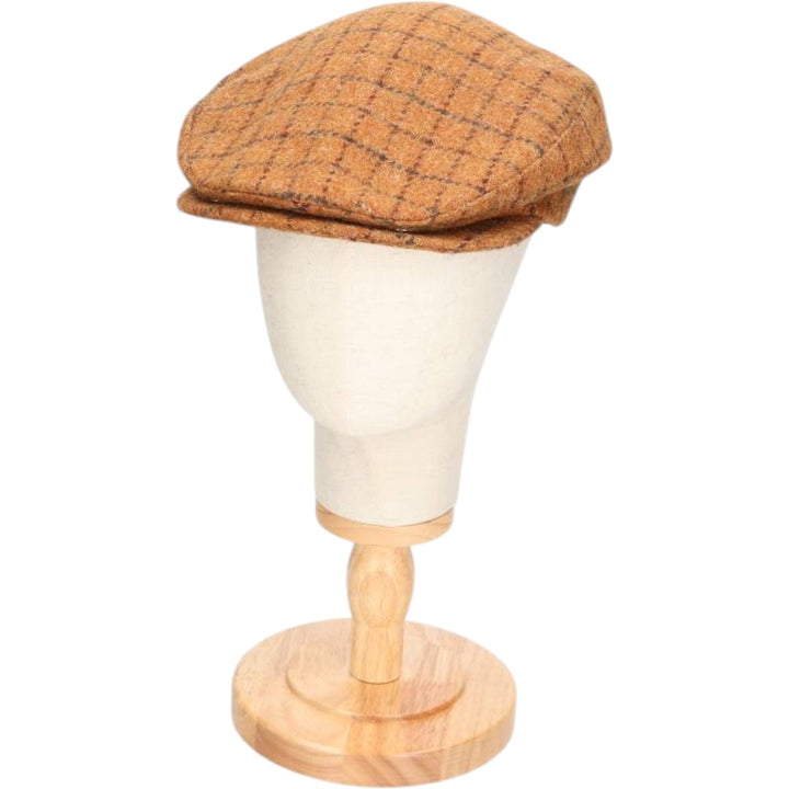 Vintage 1980s-1990'S Eddie Bauer Harris Tweed Check Pattern 2-Way Wool Hunting Cap, One Size Fits All unclear brown type Vintage Second Hand