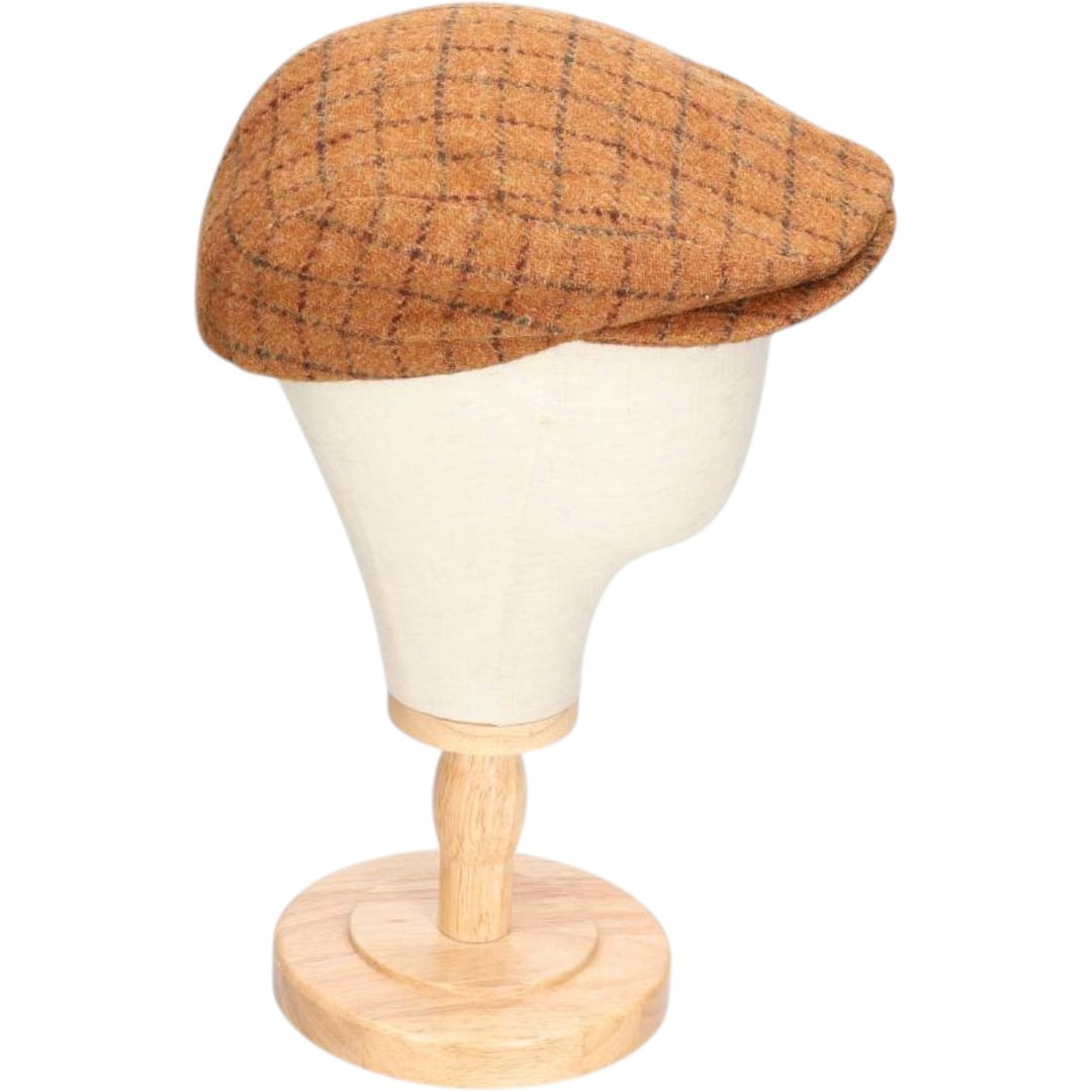 Vintage 1980s-1990'S Eddie Bauer Harris Tweed Check Pattern 2-Way Wool Hunting Cap, One Size Fits All unclear brown type Vintage Second Hand