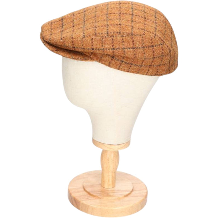 Vintage 1980s-1990'S Eddie Bauer Harris Tweed Check Pattern 2-Way Wool Hunting Cap, One Size Fits All unclear brown type Vintage Second Hand