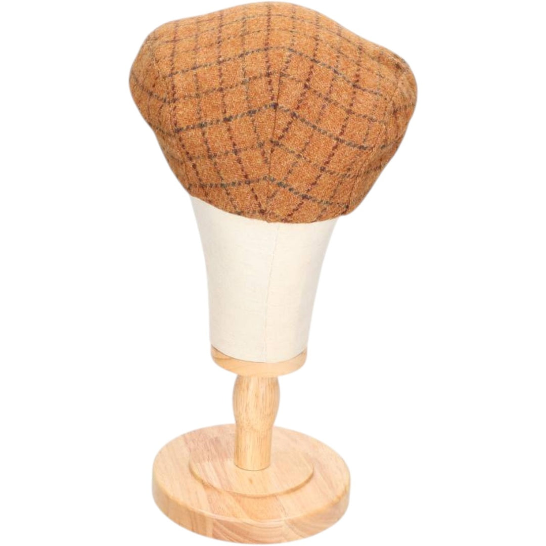 Vintage 1980s-1990'S Eddie Bauer Harris Tweed Check Pattern 2-Way Wool Hunting Cap, One Size Fits All unclear brown type Vintage Second Hand