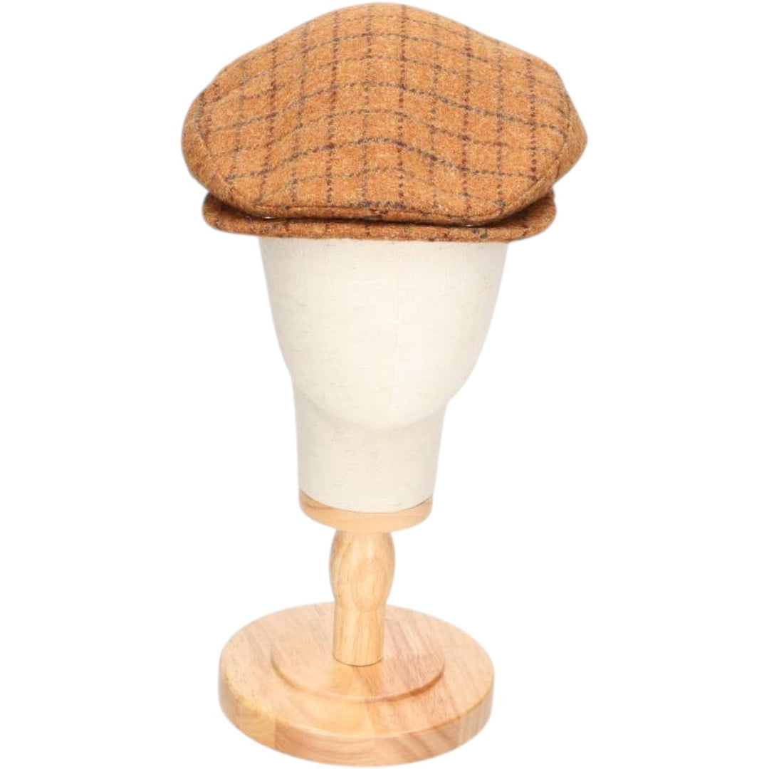 Vintage 1980s-1990'S Eddie Bauer Harris Tweed Check Pattern 2-Way Wool Hunting Cap, One Size Fits All unclear brown type Vintage Second Hand