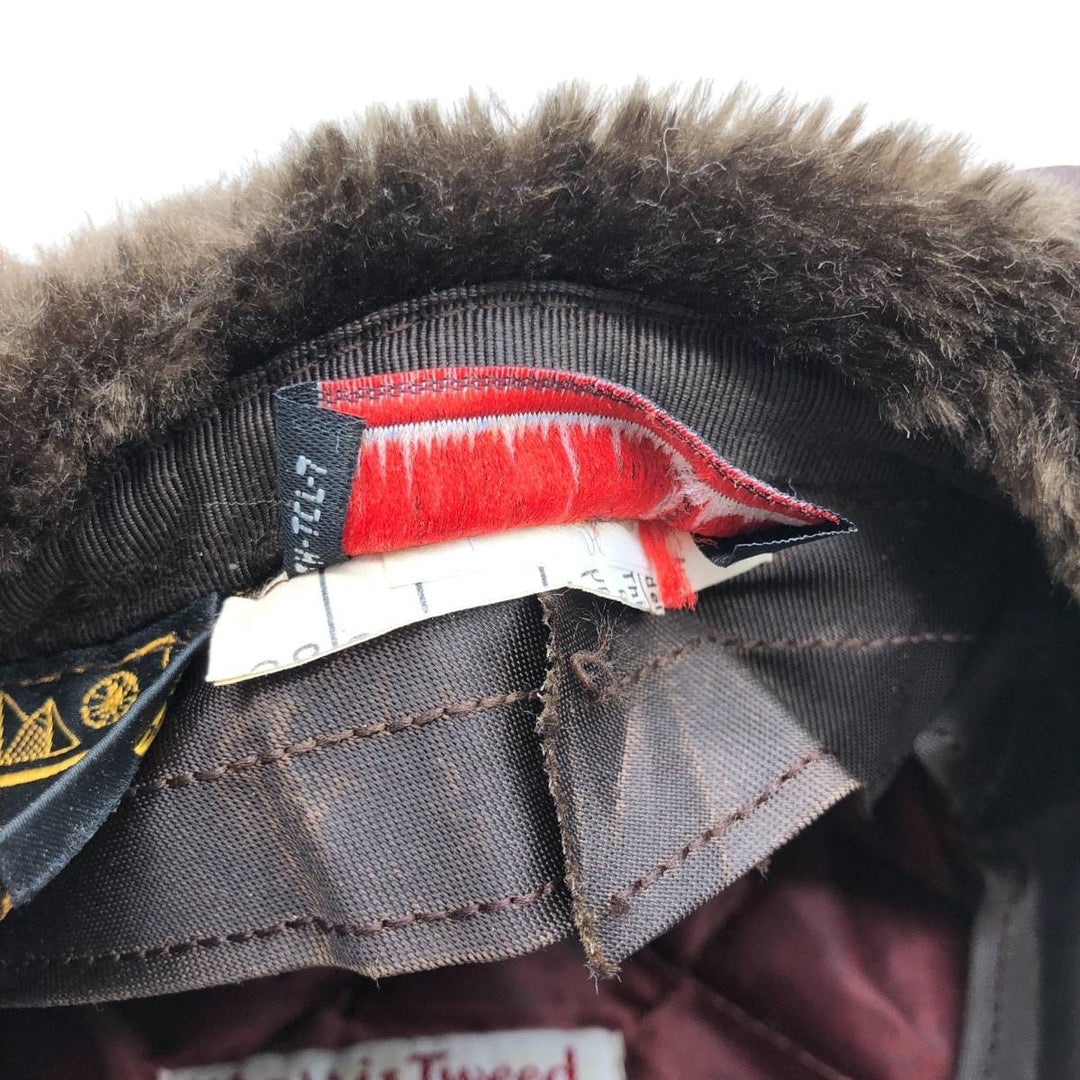 Vintage 1980s-1990'S Eddie Bauer Harris Tweed Check Pattern 2-Way Wool Hunting Cap, One Size Fits All unclear brown type Vintage Second Hand