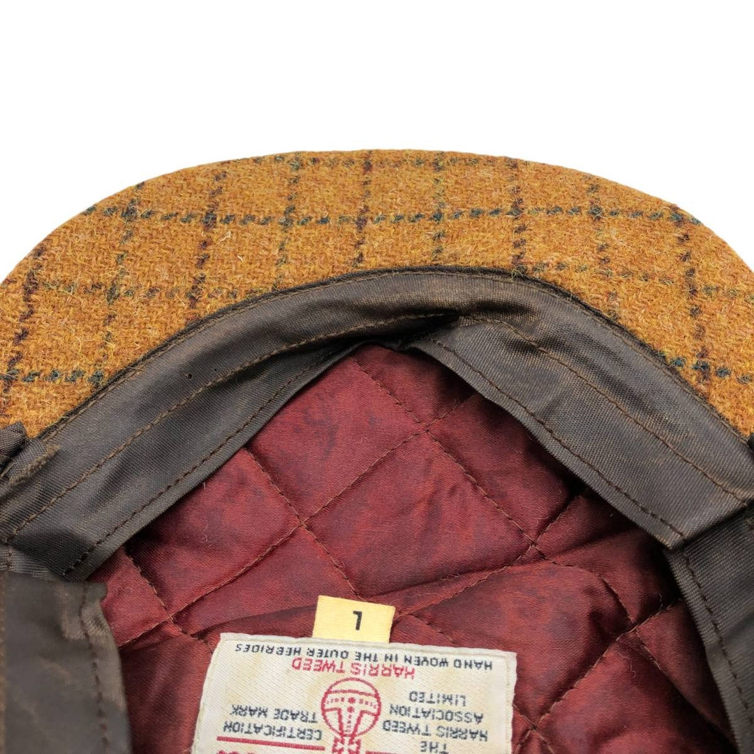 Vintage 1980s-1990'S Eddie Bauer Harris Tweed Check Pattern 2-Way Wool Hunting Cap, One Size Fits All unclear brown type Vintage Second Hand