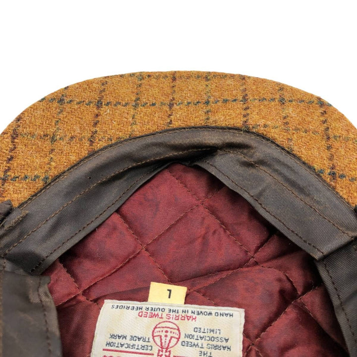 Vintage 1980s-1990'S Eddie Bauer Harris Tweed Check Pattern 2-Way Wool Hunting Cap, One Size Fits All unclear brown type Vintage Second Hand