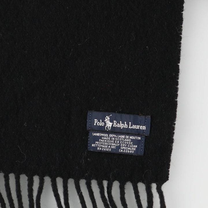 Ralph Lauren Polo Ralph Lauren wool scarf Lamb wool black type Vintage Second Hand