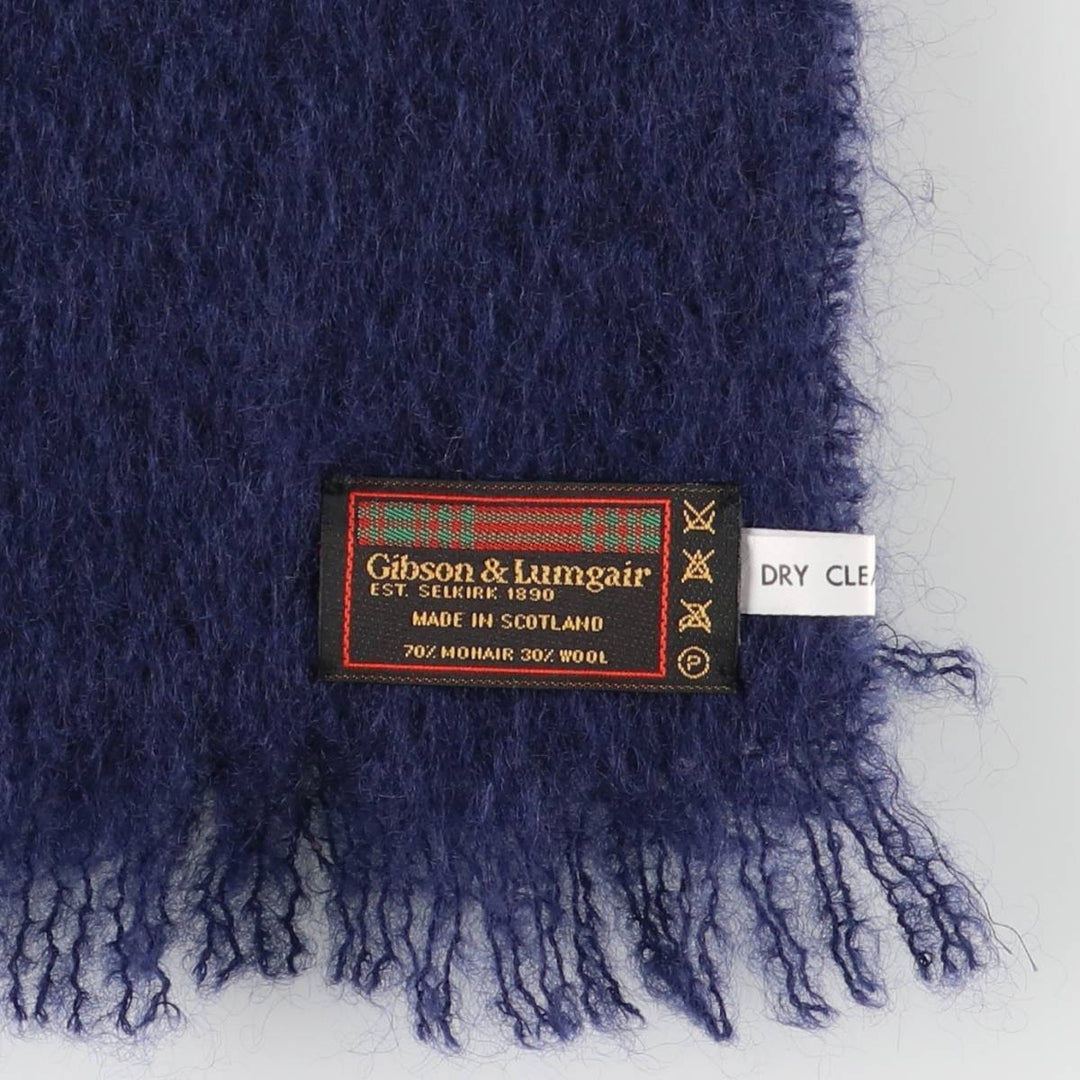 GIBSON AND LUMGAIR Mohair Scarf Made in Scotland mohair navy blue type Vintage Second Hand